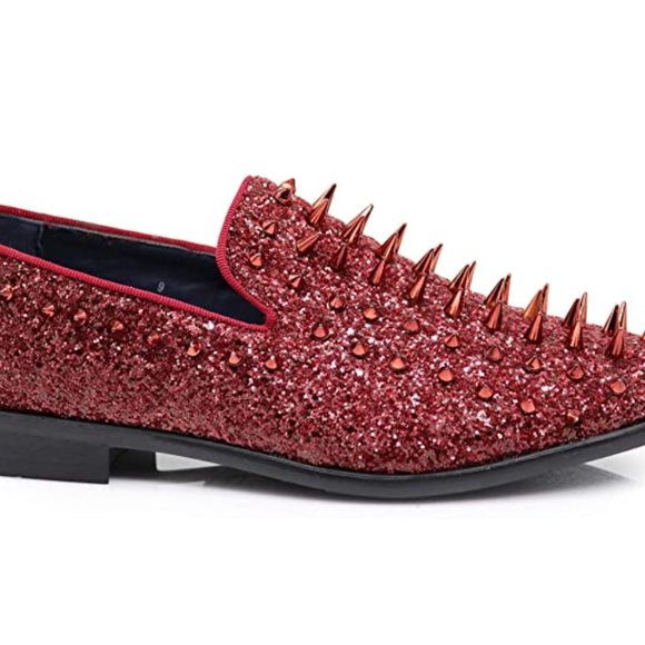 Men's Vintage Spike Dress Loafers Slip On Fashion Shoes Classic Tuxedo Dress Sho - Picture 5 of 6